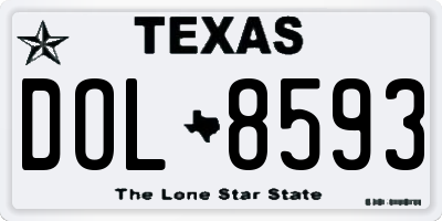 TX license plate DOL8593