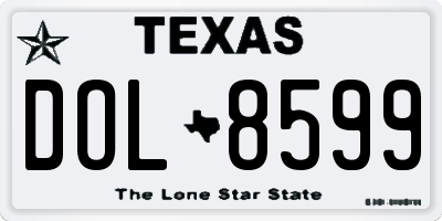 TX license plate DOL8599