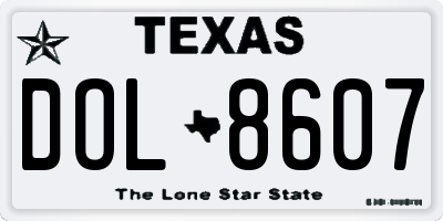 TX license plate DOL8607