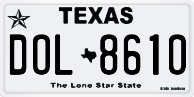 TX license plate DOL8610