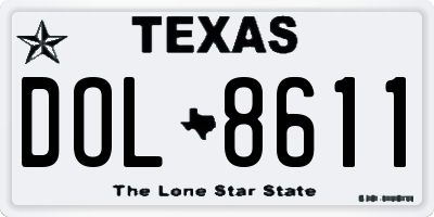 TX license plate DOL8611