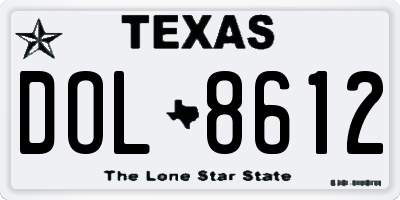 TX license plate DOL8612