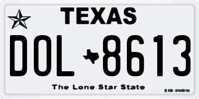 TX license plate DOL8613