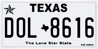 TX license plate DOL8616