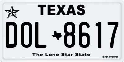 TX license plate DOL8617