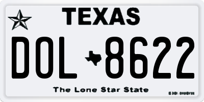 TX license plate DOL8622