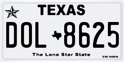 TX license plate DOL8625