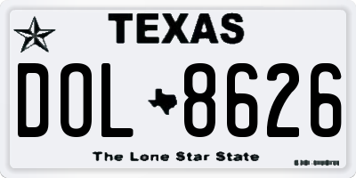 TX license plate DOL8626