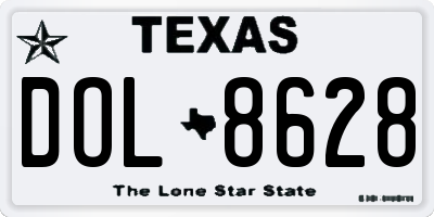 TX license plate DOL8628