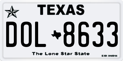 TX license plate DOL8633