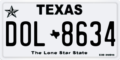 TX license plate DOL8634