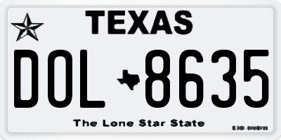 TX license plate DOL8635