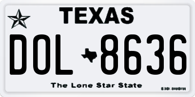 TX license plate DOL8636