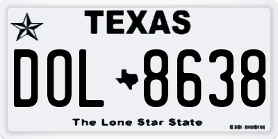 TX license plate DOL8638