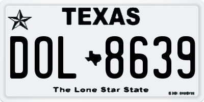 TX license plate DOL8639