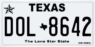 TX license plate DOL8642