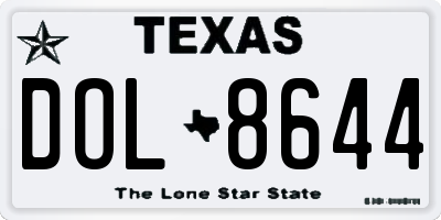 TX license plate DOL8644