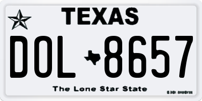 TX license plate DOL8657