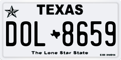 TX license plate DOL8659