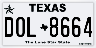 TX license plate DOL8664