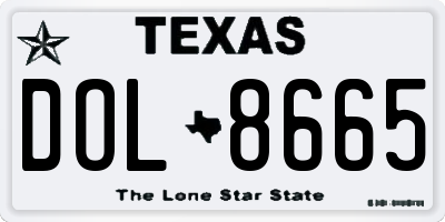 TX license plate DOL8665