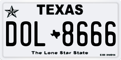 TX license plate DOL8666