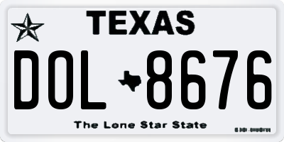 TX license plate DOL8676