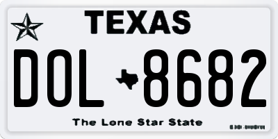 TX license plate DOL8682