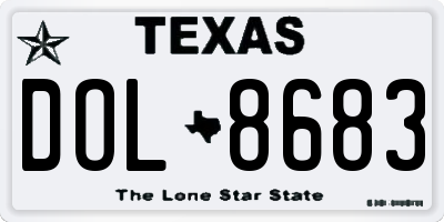 TX license plate DOL8683