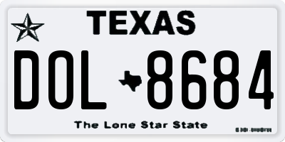 TX license plate DOL8684
