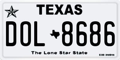 TX license plate DOL8686