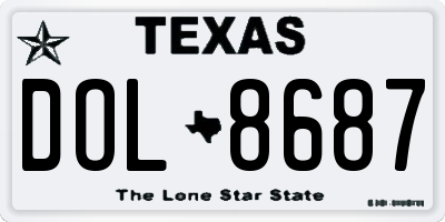 TX license plate DOL8687