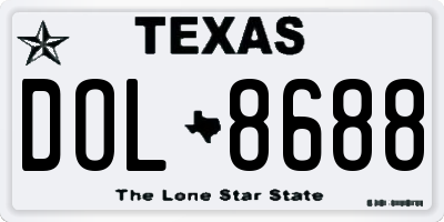 TX license plate DOL8688
