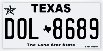 TX license plate DOL8689