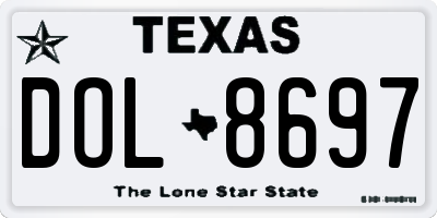 TX license plate DOL8697