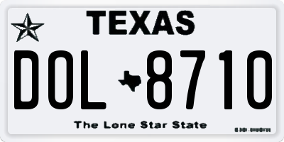 TX license plate DOL8710