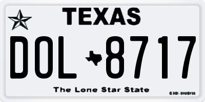 TX license plate DOL8717