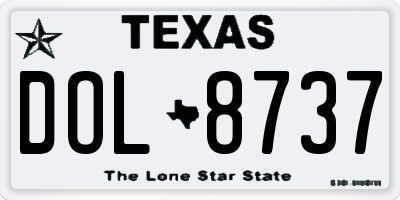 TX license plate DOL8737