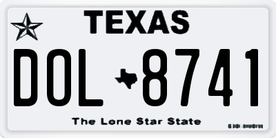 TX license plate DOL8741