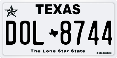 TX license plate DOL8744