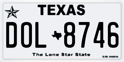 TX license plate DOL8746