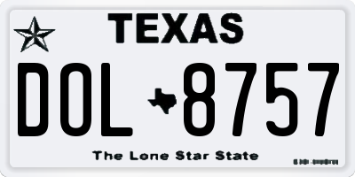 TX license plate DOL8757