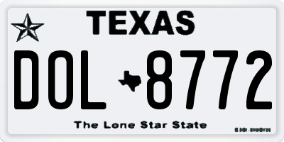 TX license plate DOL8772