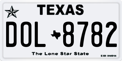 TX license plate DOL8782