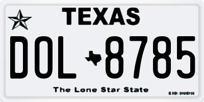 TX license plate DOL8785