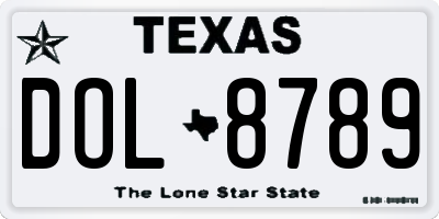 TX license plate DOL8789
