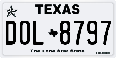 TX license plate DOL8797