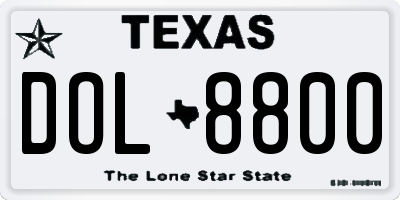TX license plate DOL8800