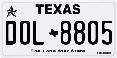 TX license plate DOL8805
