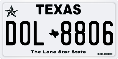 TX license plate DOL8806